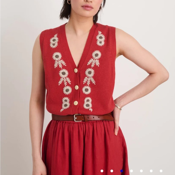 Alex Mill Jackets & Blazers - Alex Mill Becca Embroidered Vest Color: Persimmon XL NWT